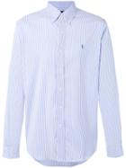 Polo Ralph Lauren Embroidered Logo Striped Shirt, Men's, Size: Medium, Blue, Nylon/spandex/elastane