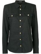 Balmain Dotted Gold Button Shirt - Black