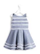 Cashmirino Lace Insert Dress, Toddler Girl's, Size: 5 Yrs, Blue