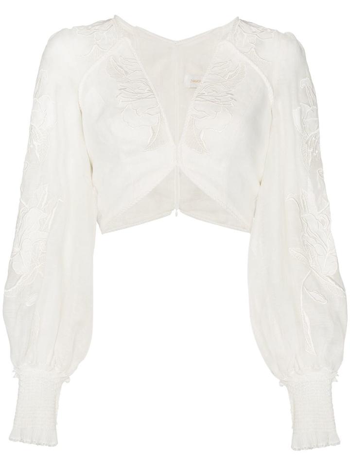 Zimmermann Applique Linen Bodice Top - White