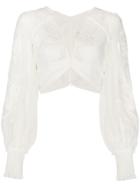 Zimmermann Applique Linen Bodice Top - White