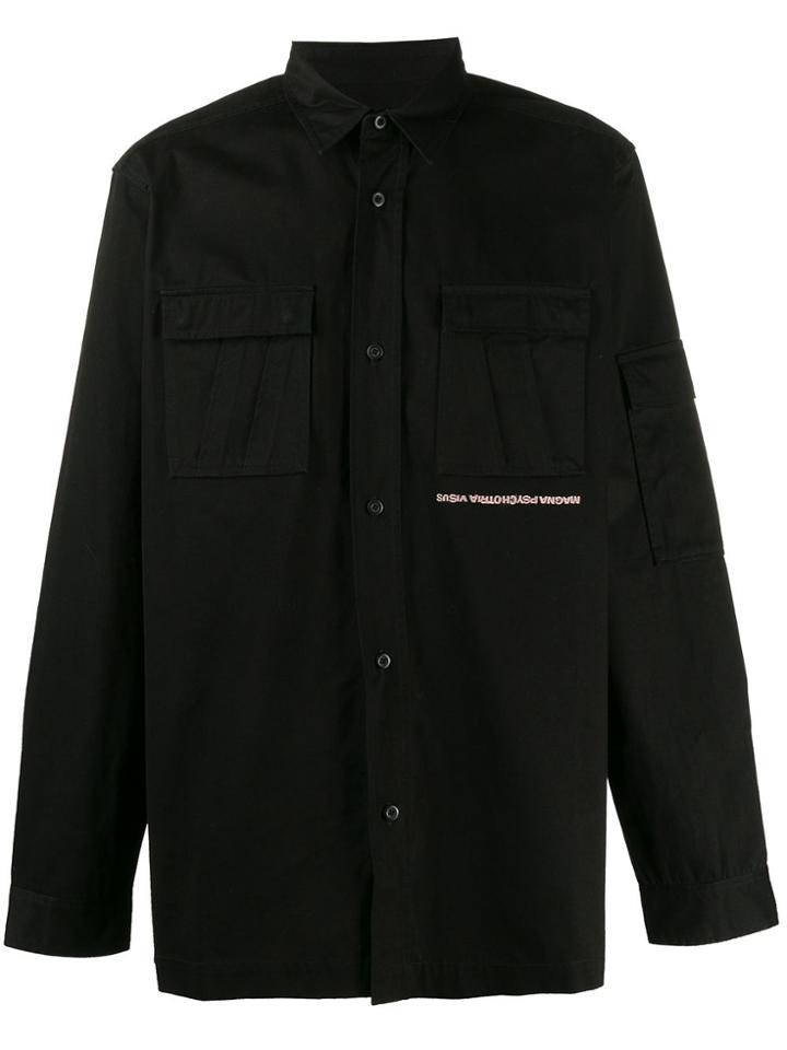 Maharishi Floral Embroidered Shirt - Black