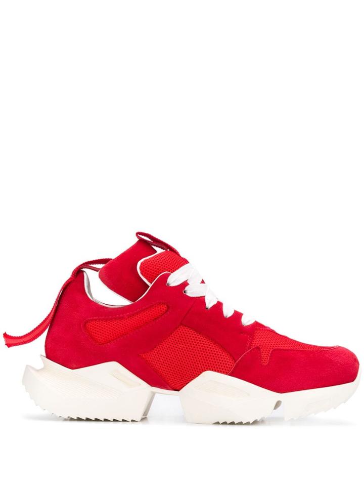 Unravel Project Contrast Low-top Sneakers - Red