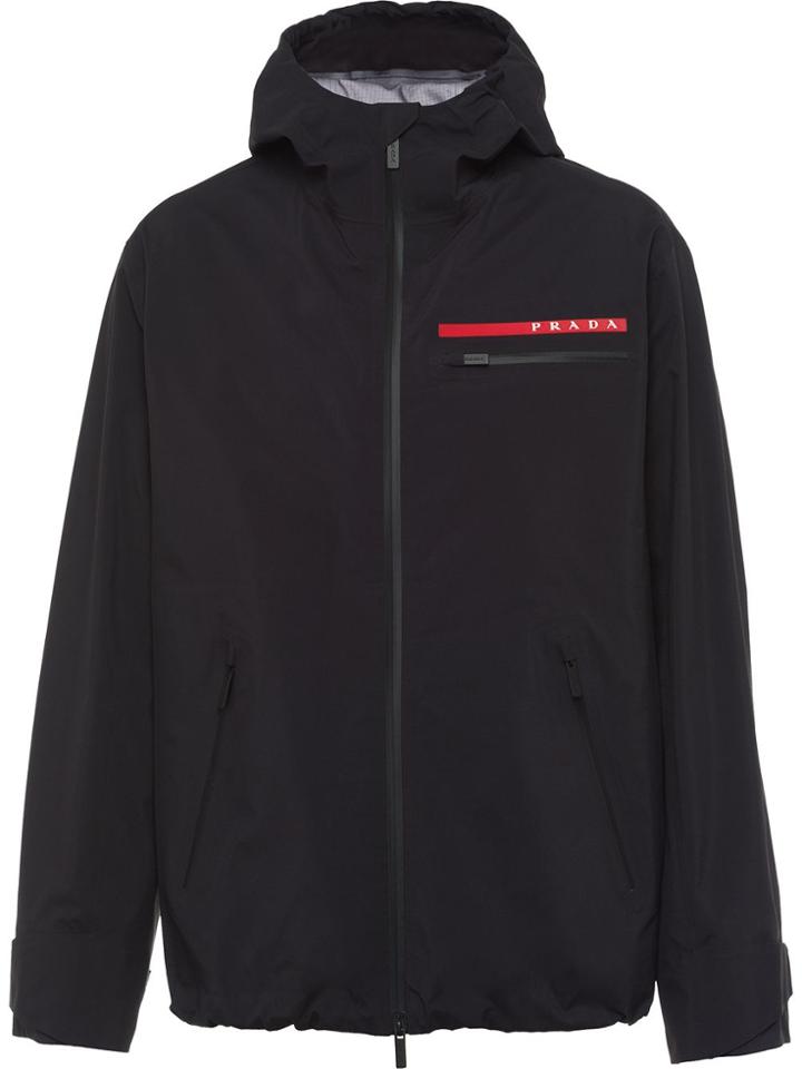 Prada Logo-stripe Technical Jacket - Black