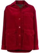 Aspesi Corduroy Oversized Shirt Jacket - Red