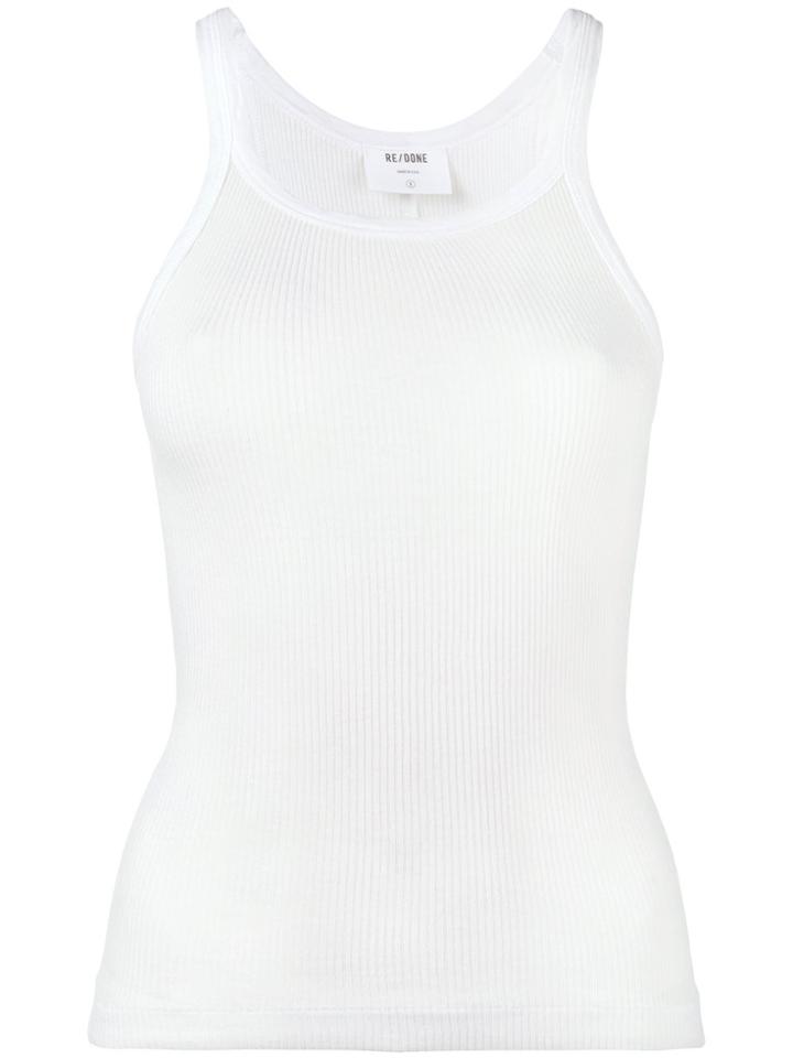 Re/done Ribbed Tank Top - White
