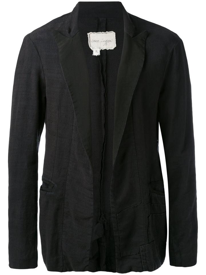 Greg Lauren - Open Blazer - Men - Linen/flax - 2, Black, Linen/flax