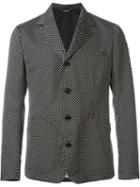 Dolce & Gabbana Jacquard Tie Blazer, Men's, Size: 50, Black, Polyester/wool/viscose