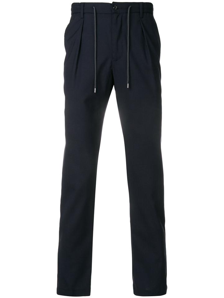 Barba Drawstring Straight-leg Trousers - Blue