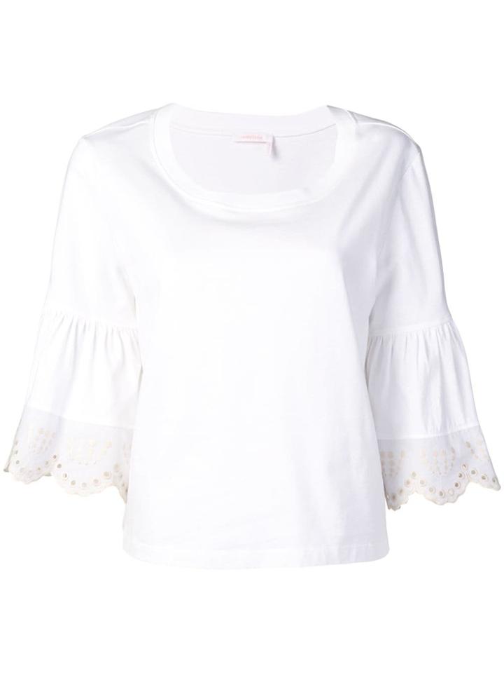 See By Chloé Embroidered-sleeve T-shirt - White