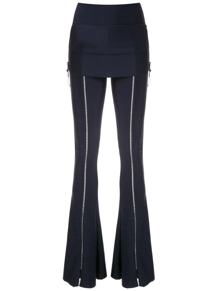Andrea Bogosian Cut Out Flared Trousers - Blue