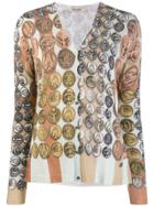 Roberto Cavalli Stripes & Coins Cardigan - Neutrals
