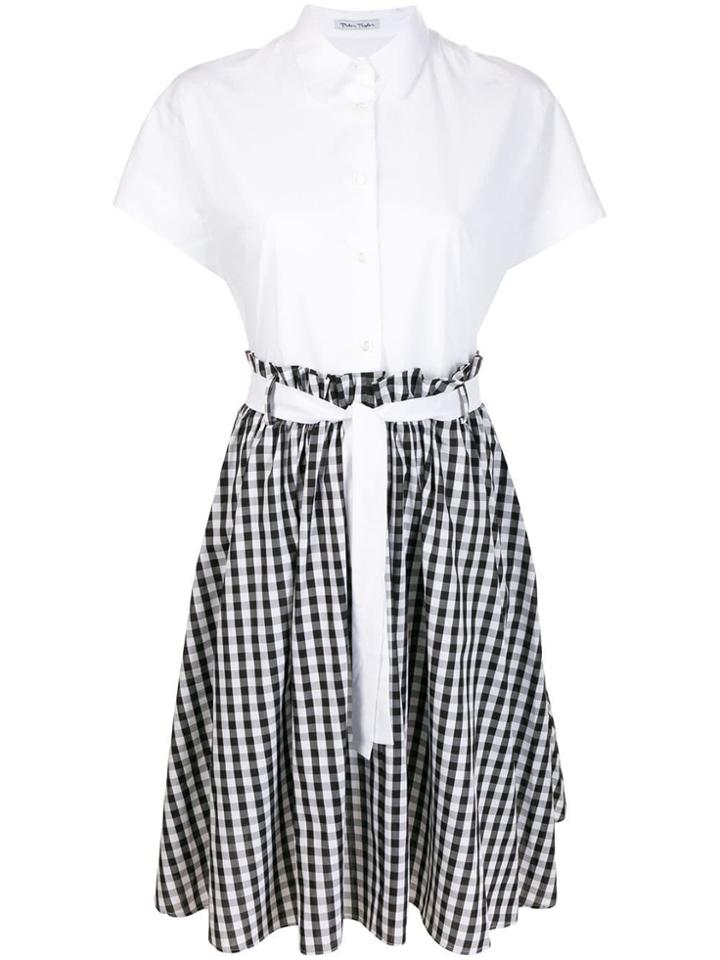 Peter Taylor Vichy Print A-line Dress - White