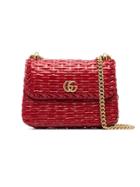 Gucci Cestino Woven-wicker Cross-body Bag - Red
