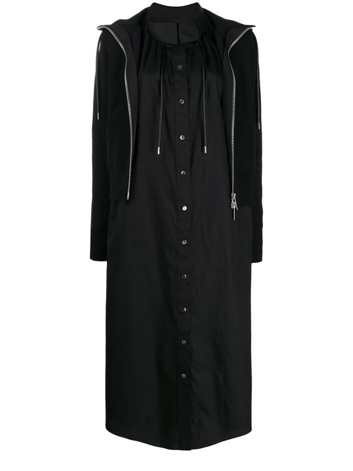 Sacai Button Up Shirt Dress - Black