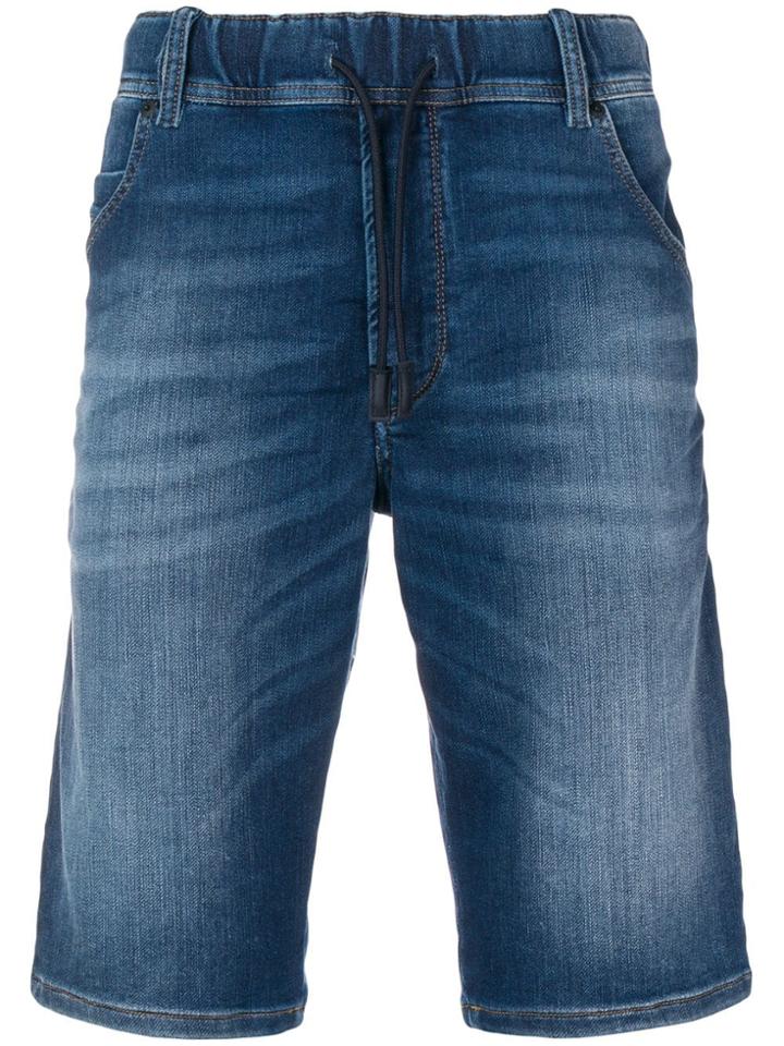 Diesel Slim Worn-effect Shorts - Blue