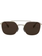 Burberry Eyewear Aviator Frame Sunglasses - Gold
