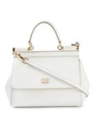 Dolce & Gabbana Mini Sicily Tote, Women's, White, Calf Leather/metal Other