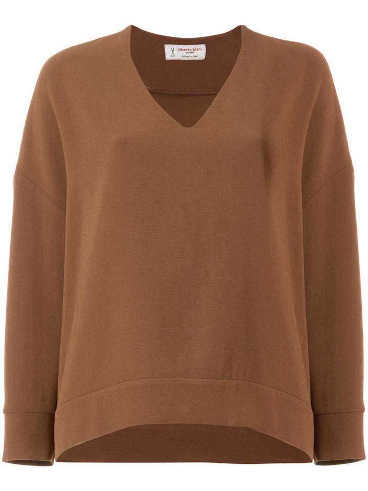 Alberto Biani Tailored Shift Blouse - Brown