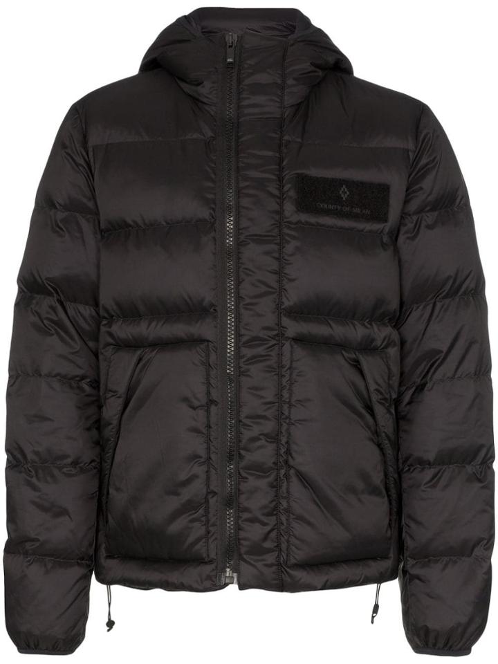 Marcelo Burlon County Of Milan Logo Patch Padded Jacket - Black