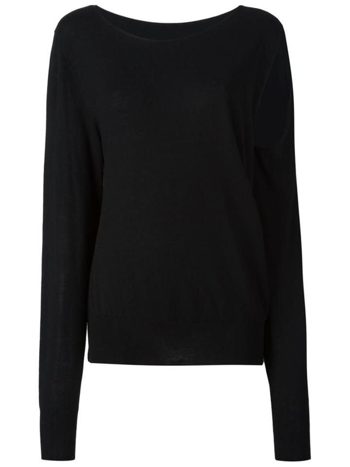 Mm6 Maison Margiela Slit Sleeve Knitted Blouse, Women's, Size: Xs, Black, Viscose/wool