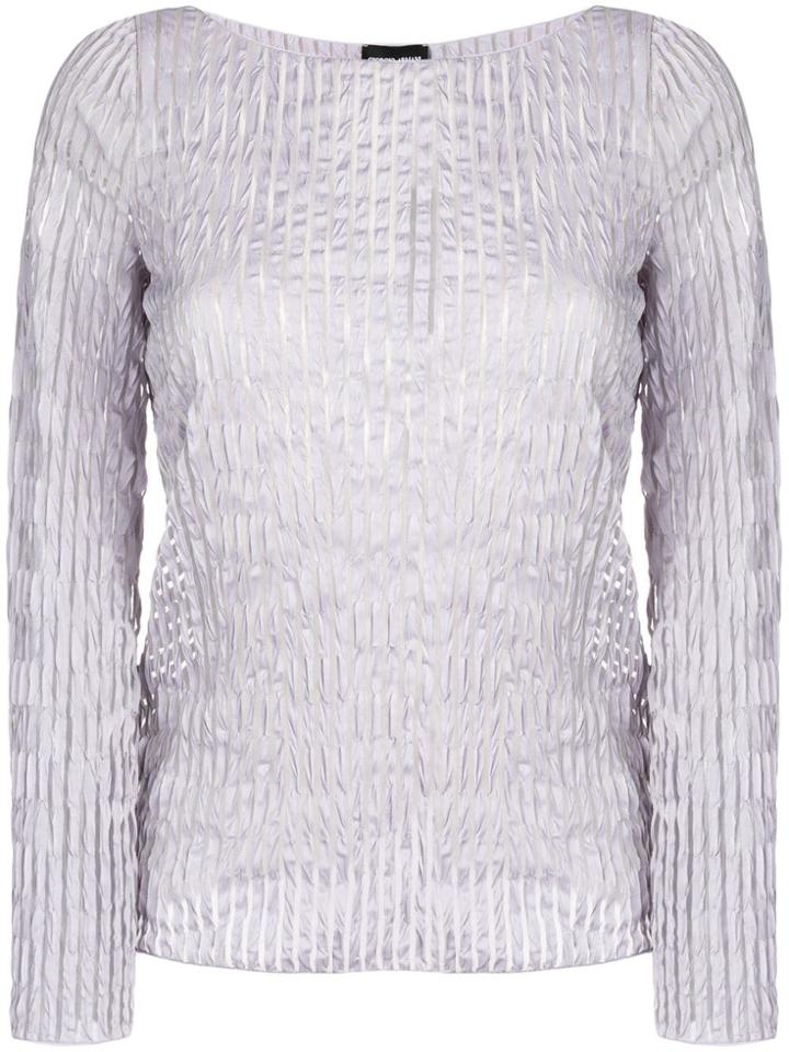 Giorgio Armani Ruched Style Blouse - Purple