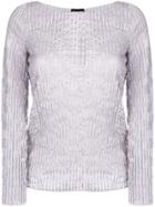 Giorgio Armani Ruched Style Blouse - Purple