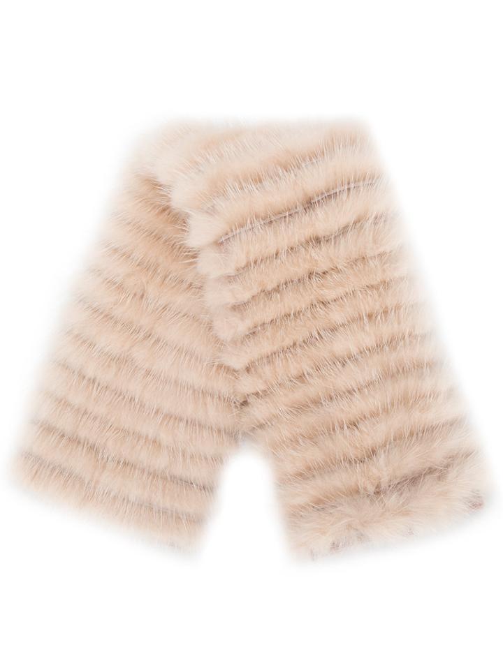 Agnona Fur Detailed Mini Scarf - Pink & Purple