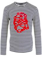 Etro Printed Breton Stripe Sweatshirt, Men's, Size: Xl, White, Cotton