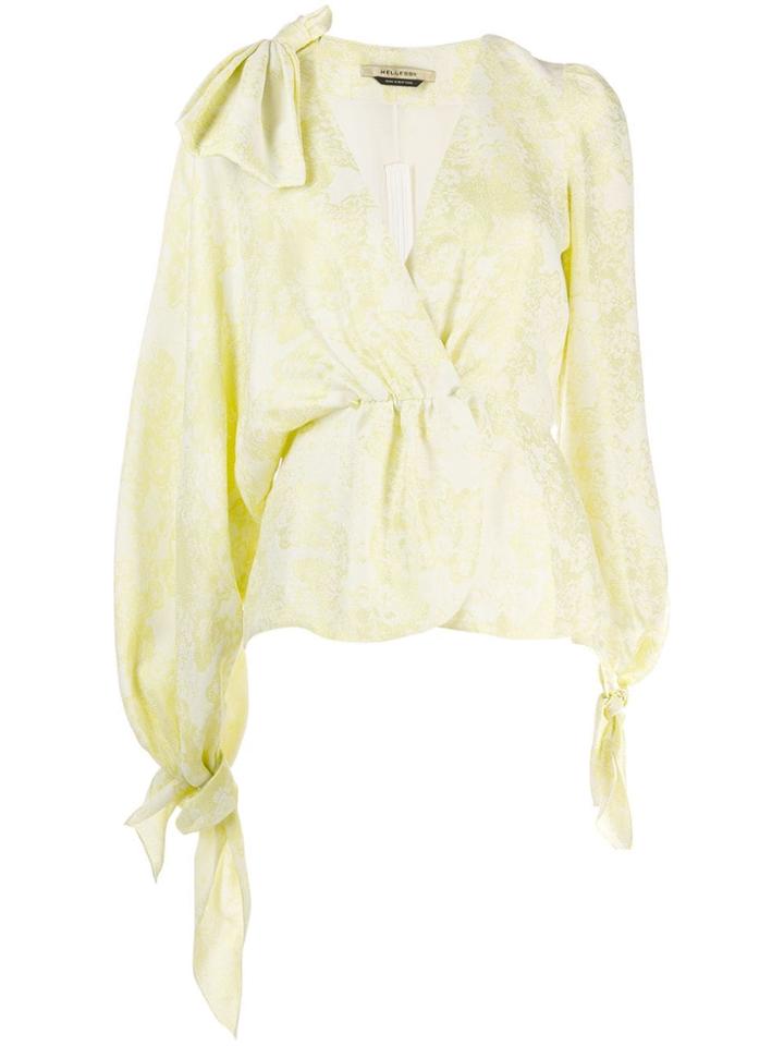 Hellessy Printed Asymmetric Wrap Top - Yellow
