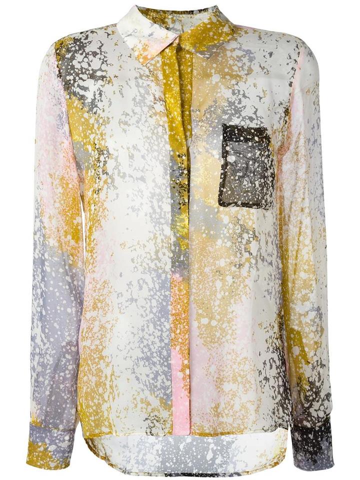 Diane Von Furstenberg Abstract Print Shirt, Women's, Size: 4, Silk