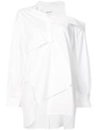 Enföld Off Shoulder Asymmetric Shirt - White