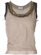Lanvin Tulle Tank Top, Women's, Size: Large, Brown, Cotton/polyamide