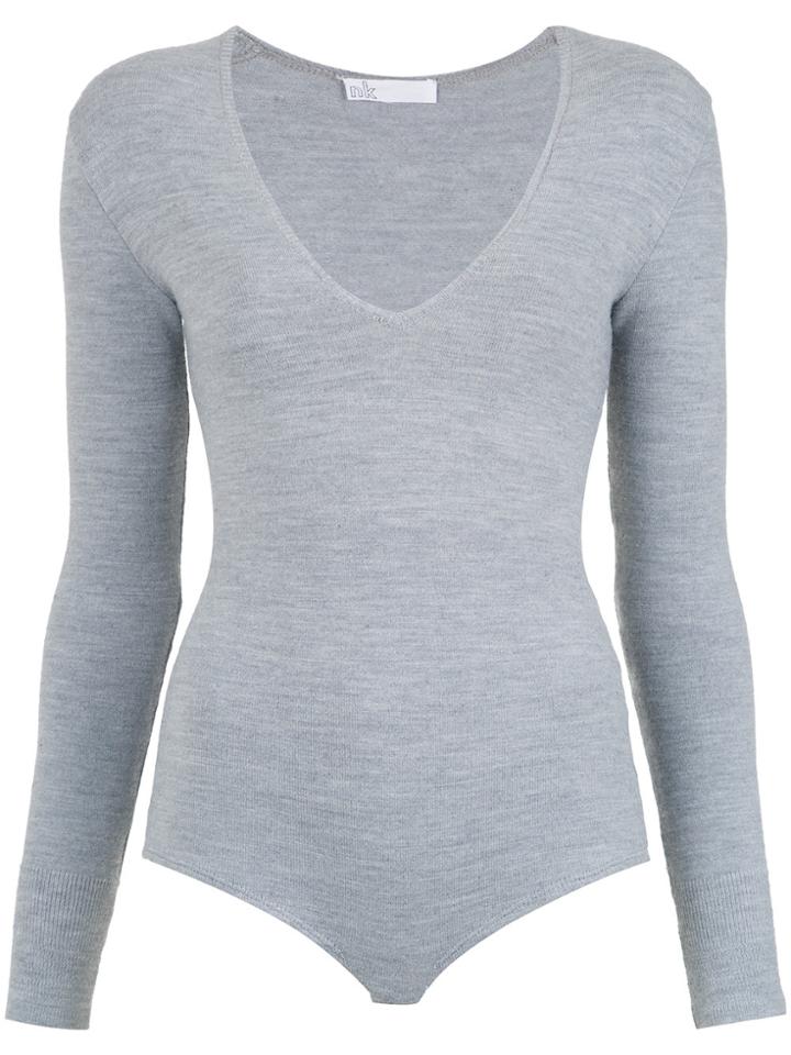 Nk V-neck Bodysuit - Grey