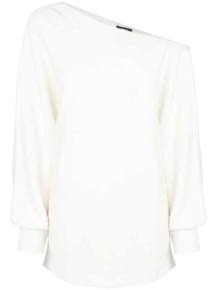 Theory Ribbed One-shoulder Jumper - White