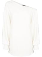 Theory Ribbed One-shoulder Jumper - White