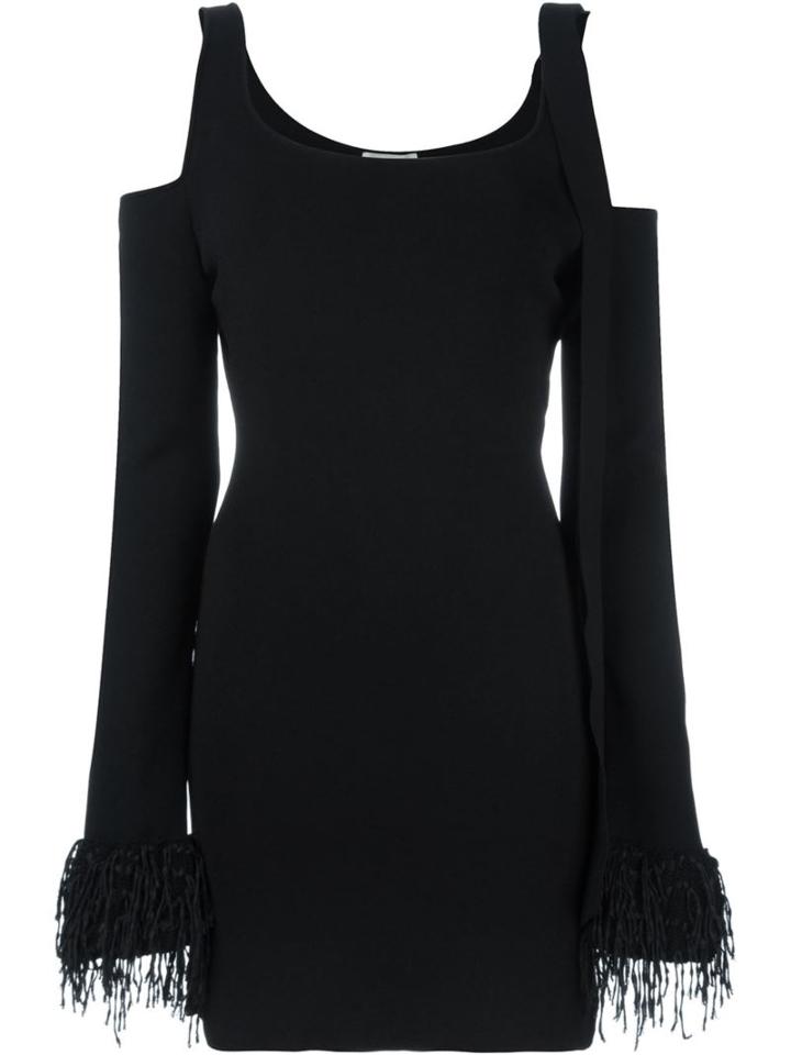 Alyx Fringed Cuff Knitted Dress, Women's, Size: S, Black, Viscose/polyester