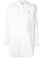 Comme Des Garçons Tulle Trim Long Shirt - White