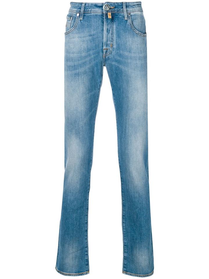 Jacob Cohen Stonewashed Straight-leg Jeans - Blue