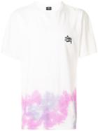 Stussy Tie Dye Print Hem T-shirt - White