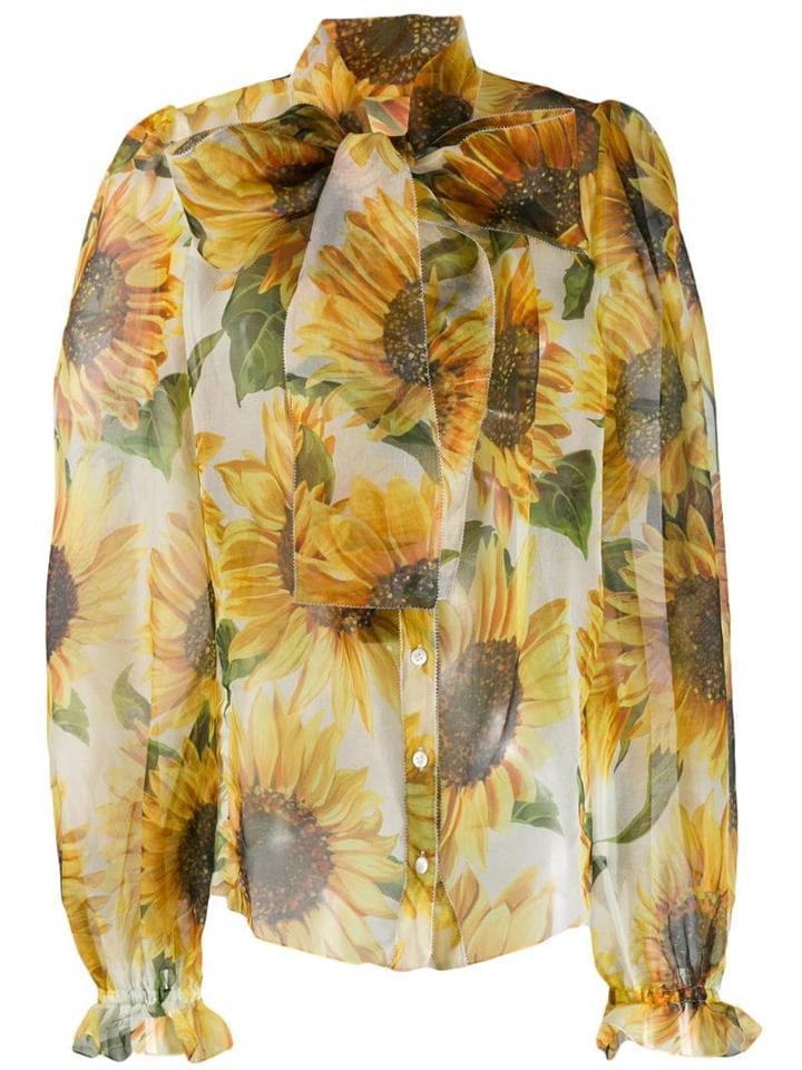 Dolce & Gabbana Sunflower-print Blouse - White
