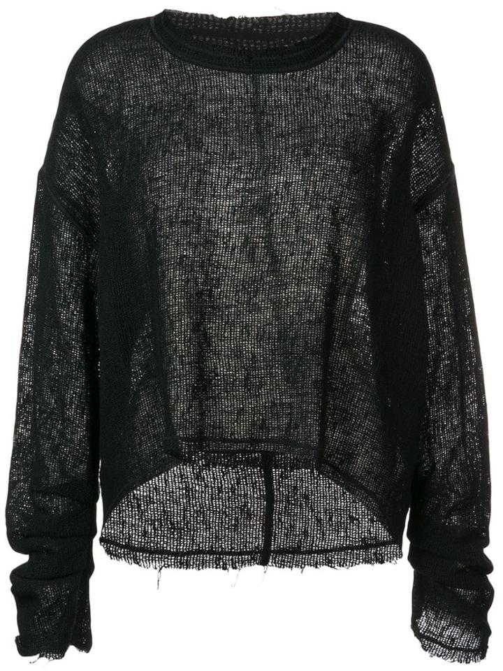 Andrea Ya'aqov Sheer Knit Sweater - Black