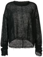Andrea Ya'aqov Sheer Knit Sweater - Black