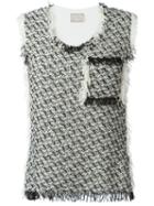 Lanvin Tweed Tank Top, Women's, Size: Large, White, Cotton/polyamide