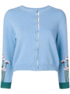Red Valentino Embroidered Floral Cardigan - Blue