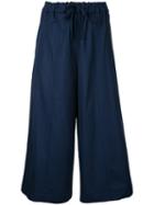 Erika Cavallini - Wide-legged Cropped Trousers - Women - Cotton - 48, Blue, Cotton