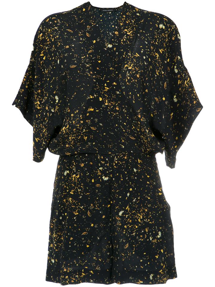 Andrea Marques Kimono Playsuit - Black