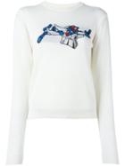 Julien David Crew Neck Sweater, Women's, Size: Medium, White, Wool