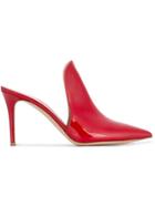 Gianvito Rossi Red Patent Venice 90 Pointed Mules