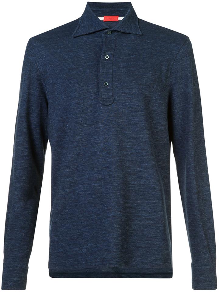 Isaia Long Sleeve Polo Shirt - Blue